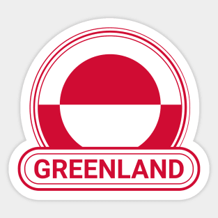 Greenland Country Badge - Greenland Flag Sticker